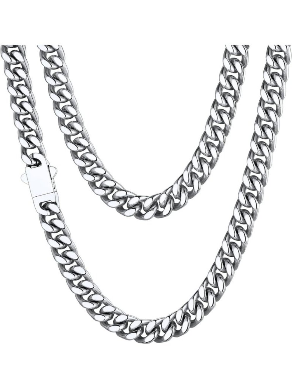 Stylish Cuban Link Chain Necklace for Men - Waterproof Stainless Steel Jewelry